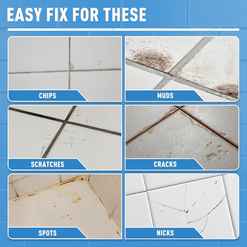DWIL Tub and Tile Paint, White Touch Up Paint for Porcelain, Scratches, Cracks and Spots on Tile, Porcelain Repair Kit for Bathtub, Sinks, Enamel and Toilets, 1.5 Fl Oz(White) - Image 4